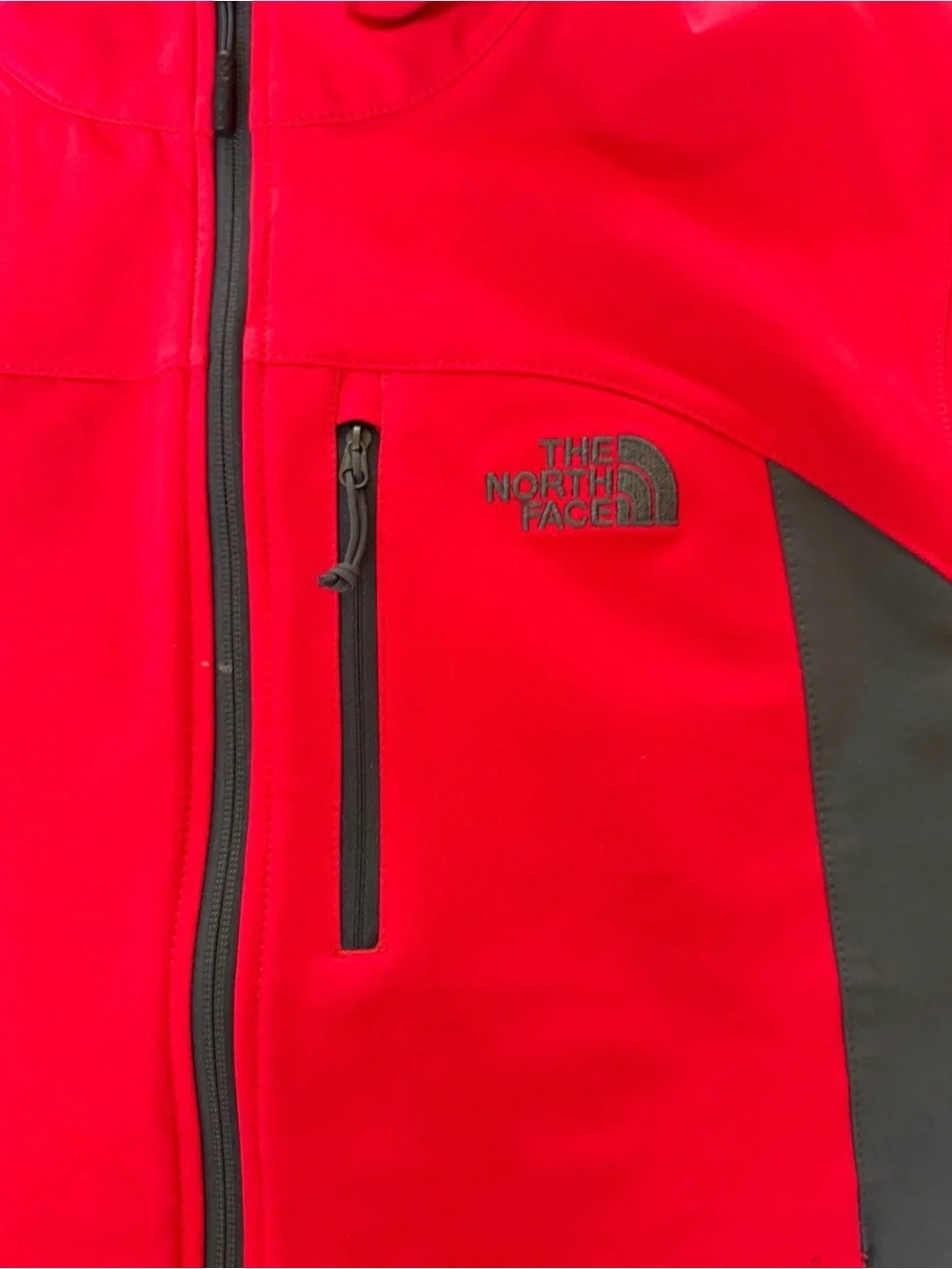 The North Face Men's Red and Gray Softshell Performance Jacket